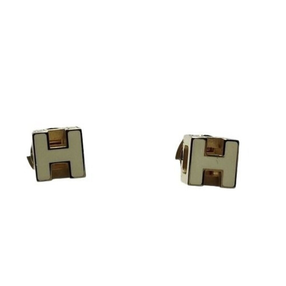 HERMES White Earrings